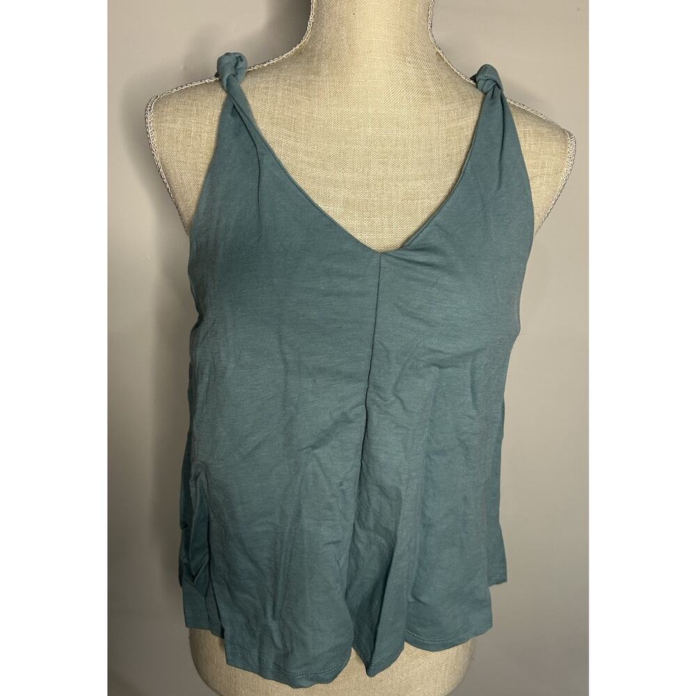 B Collection by Bobeau Women's Blue Rosalie Knot-Strap Tank Top Size S